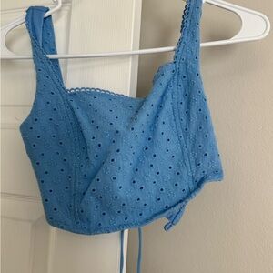 Altar'd State Blue Eyelet Crop Top